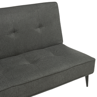 Sofa Bed Dark Grey Fabric Modern Living Room Convertible 3 Seater Armless Minimalistic Design Beliani