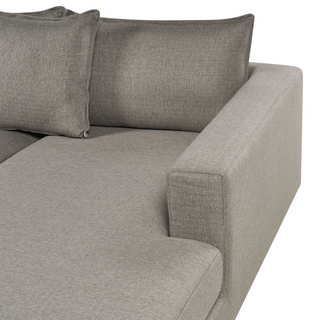 Corner Sofa Taupe Polyester Upholstery Modern U-Shaped 5 Seater with Ottomans Extra Throw Pillows Cushioned Backrest Beliani - Sofa In Store
