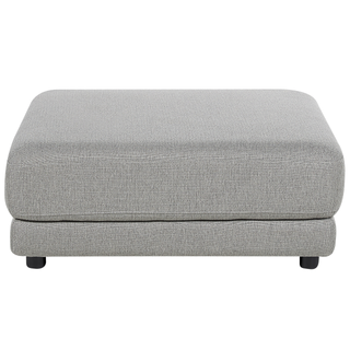 3-Seater Sofa | Polyester Fabric | Light Grey | Ottoman Footstool & Cushions | Modern Elegance - Sofa In Store
