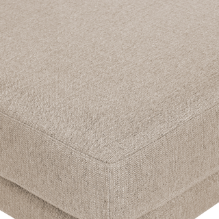 3-Seater Sofa Beige Polyester Fabric Upholstery Couch with Ottoman Footstool Extra Throw Cushions Beliani