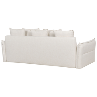 Sofa Bed White Convertible Sleeper with Storage Additional Cushions Removable Covers Modern Minimalist Style Living Room Bedroom Beliani - Sofa In Store