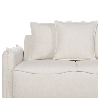 Sofa Bed White Convertible Sleeper with Storage Additional Cushions Removable Covers Modern Minimalist Style Living Room Bedroom Beliani - Sofa In Store
