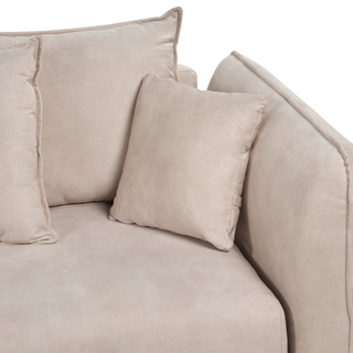 Sofa Bed Cream Beige Polyester Velvet Fabric 234 x 104 x 77 cm Convertible Sleeper Storage Additional Cushions Removable Covers Modern Living Room Bedroom Beliani - Sofa In Store