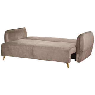 Sofa Bed Brown Polyester Velvet Fabric 234 x 104 x 77 cm Convertible Sleeper Storage Additional Cushions Removable Covers Modern Living Room Bedroom Beliani - Sofa In Store