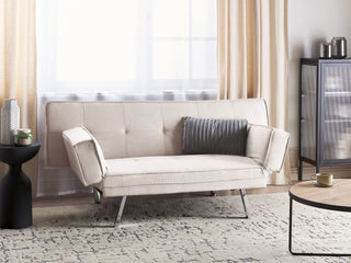 3 Seater Sofa Bed | Fabric | Beige | Armless Design & Modern Style | Verona