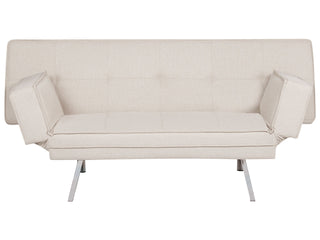 3 Seater Sofa Bed | Fabric | Beige | Armless Design & Modern Style | Verona
