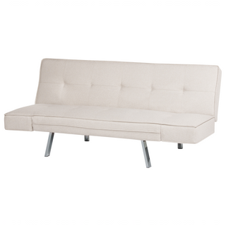 3 Seater Sofa Bed | Fabric | Beige | Armless Design & Modern Style | Verona