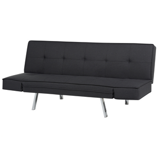 3 Seater Sofa Bed | Faux Leather Polyester Fabric | Black | Armless Design | Modern - Sofa In Store