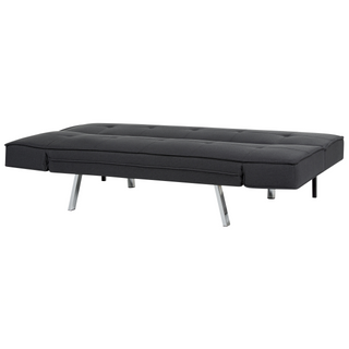 3 Seater Sofa Bed | Faux Leather Polyester Fabric | Black | Armless Design | Modern - Sofa In Store