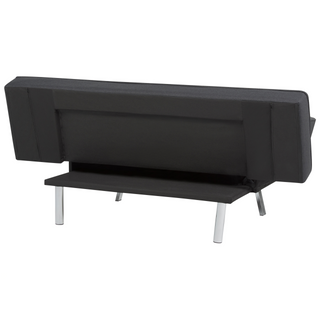 3 Seater Sofa Bed | Faux Leather Polyester Fabric | Black | Armless Design | Modern - Sofa In Store