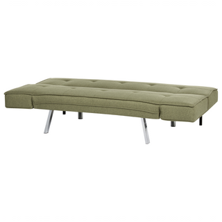 3 Seater Sofa Bed Green Upholstered Armless Modern Beliani