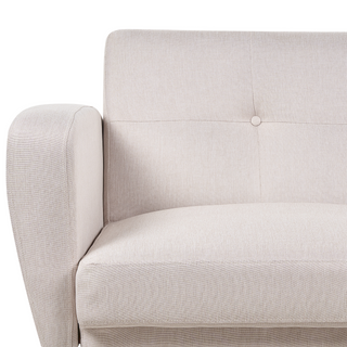 Sofa Bed Beige Fabric Upholstered 2 Seater Convertible Wooden Legs Modern Minimalistic Living Room Beliani - Sofa In Store