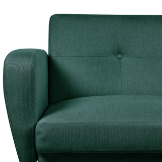 Sofa Bed Green Fabric Upholstered 2 Seater Convertible Wooden Legs Modern Minimalistic Living Room Beliani - Sofa In Store