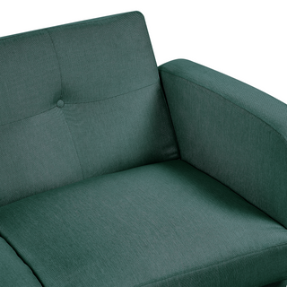 Sofa Bed Green Fabric Upholstered 2 Seater Convertible Wooden Legs Modern Minimalistic Living Room Beliani - Sofa In Store