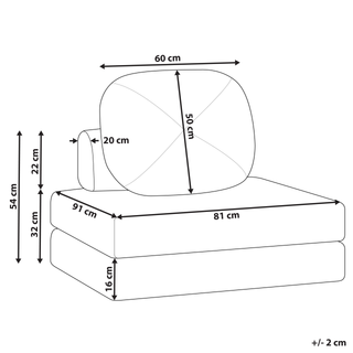 Sofa Pouffe Bed Beige Fabric Upholstery Single Sleeper Fold Out Chair Bed with Cushion Modern Design Beliani - Sofa In Store