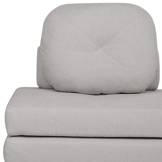 Sofa Pouffe Bed Light Grey Fabric Upholstery Single Sleeper Fold Out Chair Bed with Cushion Modern Design Beliani
