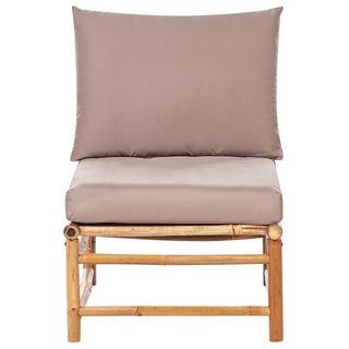 Garden Modular Corner Sofa Set Taupe Bamboo Cushions 4 Seater with Coffee Table Boho Design Outdoor Conversation Set Beliani - Sofa In Store