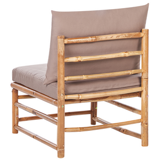 Garden Modular Corner Sofa Set Taupe Bamboo Cushions 4 Seater with Coffee Table Boho Design Outdoor Conversation Set Beliani - Sofa In Store