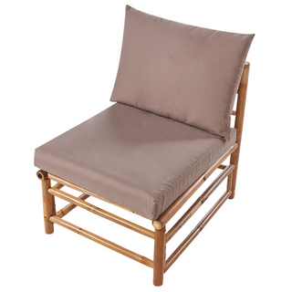 Garden Modular Corner Sofa Set Taupe Bamboo Cushions 4 Seater with Coffee Table Boho Design Outdoor Conversation Set Beliani - Sofa In Store