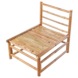 Garden Modular Corner Sofa Set Taupe Bamboo Cushions 5 Seater with Coffee Table Boho Design Outdoor Conversation Set Beliani - Sofa In Store