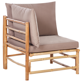 Garden Modular Corner Sofa Set Taupe Bamboo Cushions 5 Seater with Coffee Table Boho Design Outdoor Conversation Set Beliani - Sofa In Store