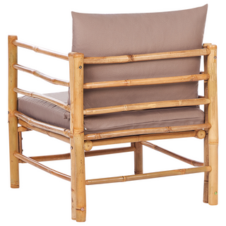 Garden Modular Corner Sofa Set Taupe Bamboo Cushions 4 Seater with Armchair Coffee Table Boho Design Outdoor Conversation Set Beliani - Sofa In Store