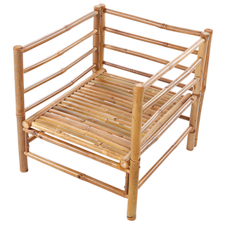 Garden Modular Corner Sofa Set Taupe Bamboo Cushions 4 Seater with Armchair Coffee Table Boho Design Outdoor Conversation Set Beliani - Sofa In Store