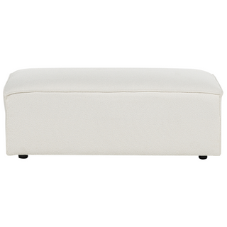 Left Hand 2-Seater Modular Corner Sofa with Ottoman White Boucle Sectional Couch Sofa with Black Legs Modern Living Room Beliani - Sofa In Store