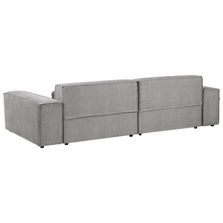 Left Hand 2-Seater Modular Corner Sofa with Ottoman Grey Fabric Sectional Couch Sofa with Black Legs Modern Living Room Beliani - Sofa In Store
