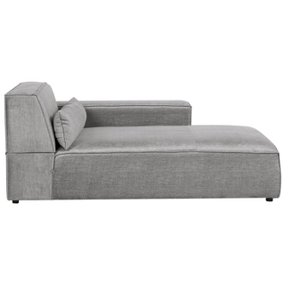 Left Hand 2-Seater Modular Corner Sofa with Ottoman Grey Fabric Sectional Couch Sofa with Black Legs Modern Living Room Beliani - Sofa In Store