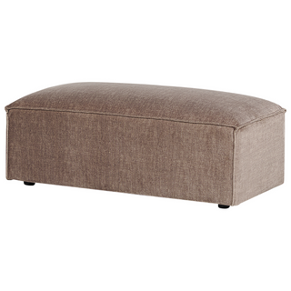 2 Seater Modular Sofa with Ottoman | Brown Fabric | Modern Design | Sectional Couch with Black Legs - Sofa In Store