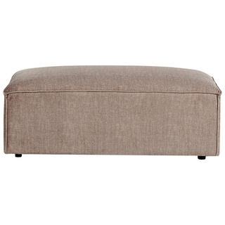 2 Seater Modular Sofa with Ottoman | Brown Fabric | Modern Design | Sectional Couch with Black Legs - Sofa In Store