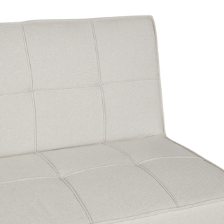 Fabric Sofa Bed Light Beige 3-Seater Quilted Upholstery Click-Clack Guest Bed Armless Beliani - Sofa In Store