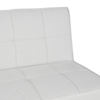 Fabric Sofa Bed Light Grey 3-Seater Quilted Upholstery Click-Clack Guest Bed Armless Beliani
