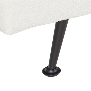 3 Seater Sofa Bed | Boucle Fabric | White | Click-Clack Design | Quilted Upholstery