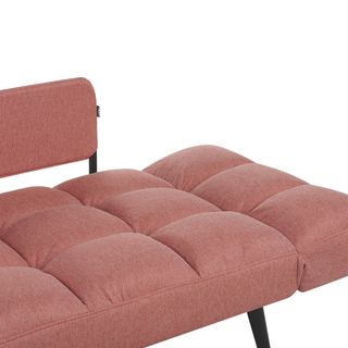 Fabric Sofa Bed Pink Loveseat Adjustable Armrests Living Room Guest Bed Minimalist Beliani