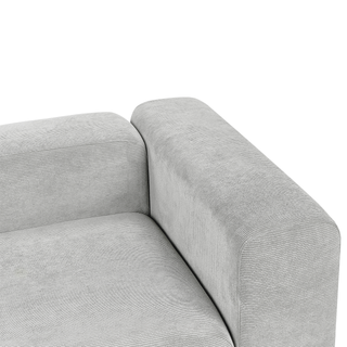 3 Seater Modular Sofa with Ottoman | Grey Corduroy | Modern Design | Sectional Couch with Black Legs - Sofa In Store
