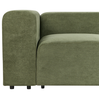 2 Seater Modular Sofa with Ottoman | Corduroy Fabric | Green | Sectional Design | Modern Living Room - Sofa In Store
