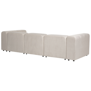 3 Seater Modular Sofa with Ottoman | Velvet | Beige | Sectional Design | Modern Living Room - Sofa In Store