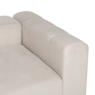 3 Seater Modular Sofa with Ottoman | Velvet | Beige | Sectional Design | Modern Living Room - Sofa In Store