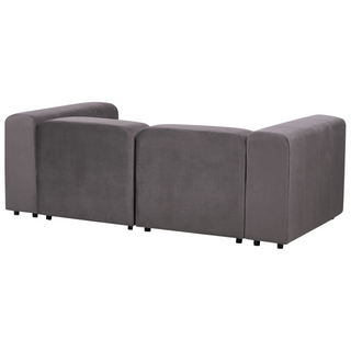 2 Seater Modular Sofa with Ottoman | Velvet | Dark Grey | Sectional Design | Modern Living Room - Sofa In Store