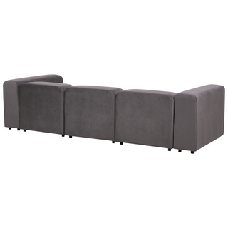 3 Seater Modular Sofa with Ottoman | Velvet | Dark Grey | Sectional Design | Modern Living Room - Sofa In Store