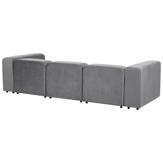 3 Seater Modular Sofa with Ottoman | Grey Velvet | Modern Design | Versatile Sectional Couch | Sofa In Store - Sofa In Store