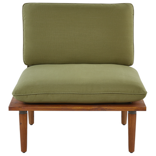 Garden Sofa Set Olive Green Cushions Certified Acacia Wood Modern Outdoor 2 Seater Armchairs 1 Table Beliani