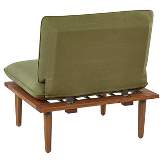 Garden Sofa Set Olive Green Cushions Certified Acacia Wood Modern Outdoor 2 Seater Armchairs 1 Table Beliani