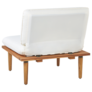 Garden Sofa Set Off-White Cushions Certified Acacia Wood Modern Outdoor 4 Seater Armchairs 1 Table Beliani - Sofa In Store