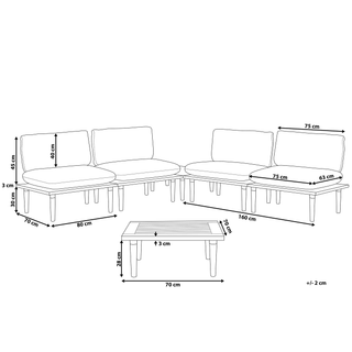 Garden Sofa Set Olive Green Cushions Certified Acacia Wood Modern Outdoor 4 Seater Armchairs 1 Table Beliani - Sofa In Store