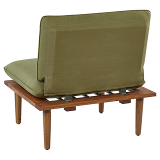 Garden Sofa Set Olive Green Cushions Certified Acacia Wood Modern Outdoor 4 Seater Armchairs 1 Table Beliani - Sofa In Store