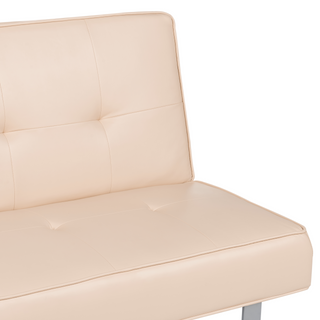 Sofa Bed Beige Faux Leather Modern Living Room Convertible 3 Seater Armless Minimalistic Design Beliani - Sofa In Store