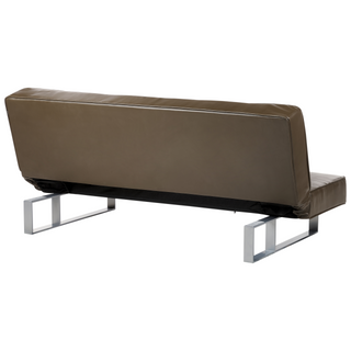 Sofa Bed Brown Faux Leather Modern Living Room Convertible 3 Seater Armless Minimalistic Design Beliani - Sofa In Store